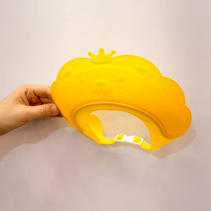 Viziera de Protectie Baie Pentru Copii, Fippy, Model Coronita Leu, Dimensiune ajustabila, Durabil, Usor de curatat, Impotriva Samponului, pentru Ochi si Urechi, TPE+PP, 21x20.5 cm, Galben [5]