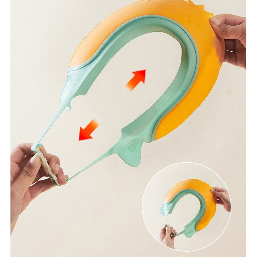 Viziera de Protectie Baie Pentru Copii, Fippy, Model Coronita Leu, Dimensiune ajustabila, Durabil, Usor de curatat, Impotriva Samponului, pentru Ochi si Urechi, TPE+PP, 21x20.5 cm, Portocaliu [9]