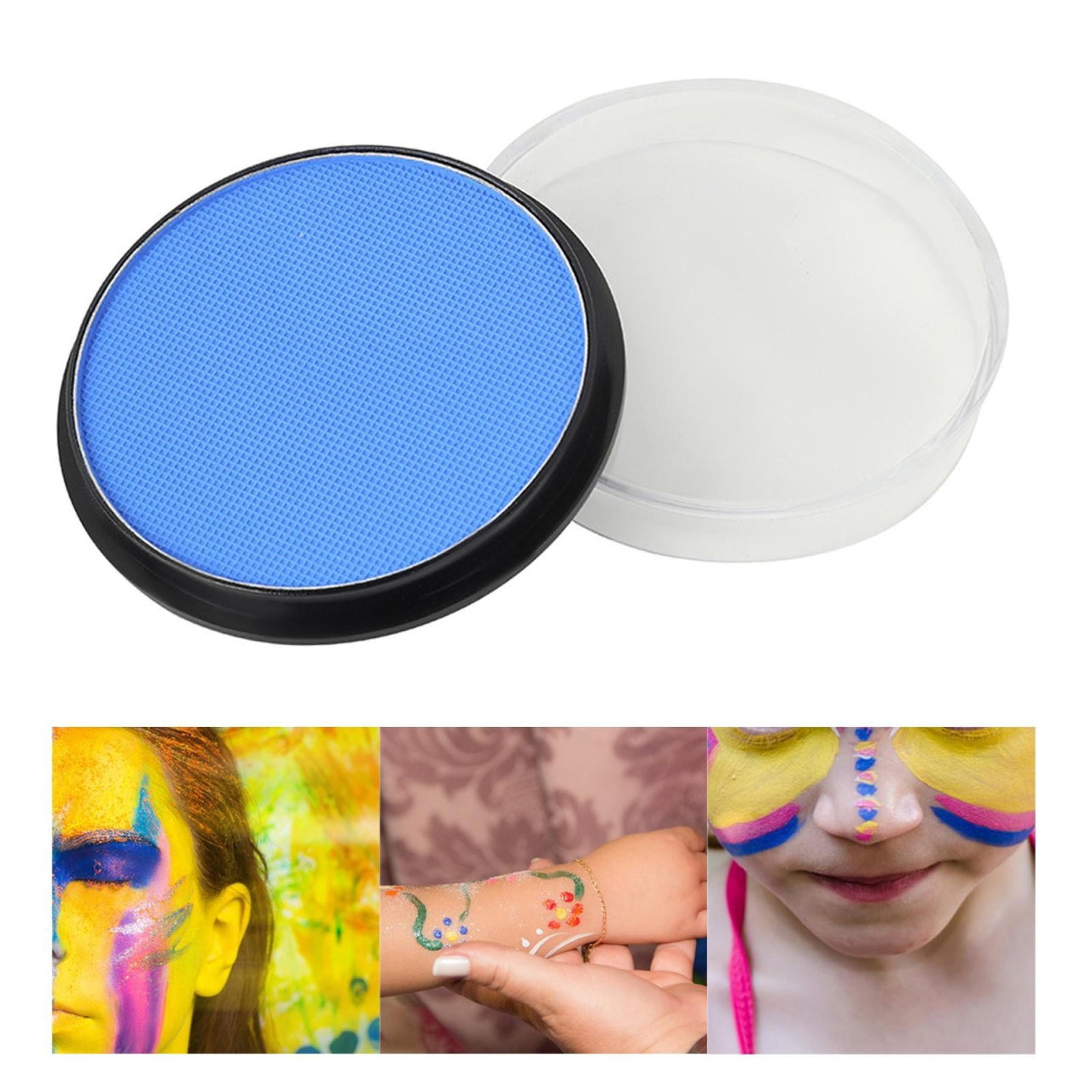 Vopsea pentru Fata si Corp, Flippy, cu Pigment Fosforescent, 30 g, Activare cu Apa, Albastru [2]