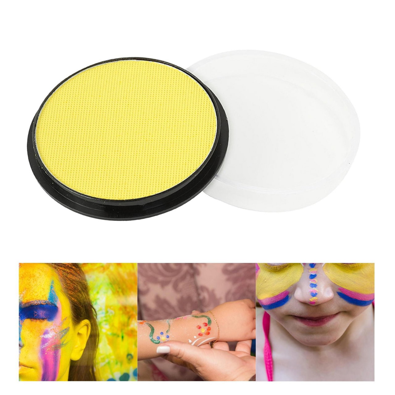 Vopsea pentru Fata si Corp, Flippy, cu Pigment Fosforescent, 30 g, Activare cu Apa, Galben [2]