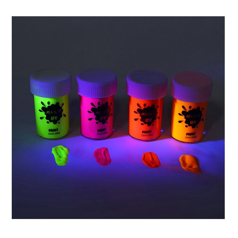 Vopsea pentru Fata si Corp, Flippy, cu Pigment Fosforescent UV, 15 ml, Portocaliu [5]
