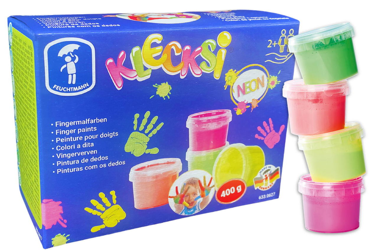 Vopsea pentru pictura cu degetele - 4 culori neon [2]