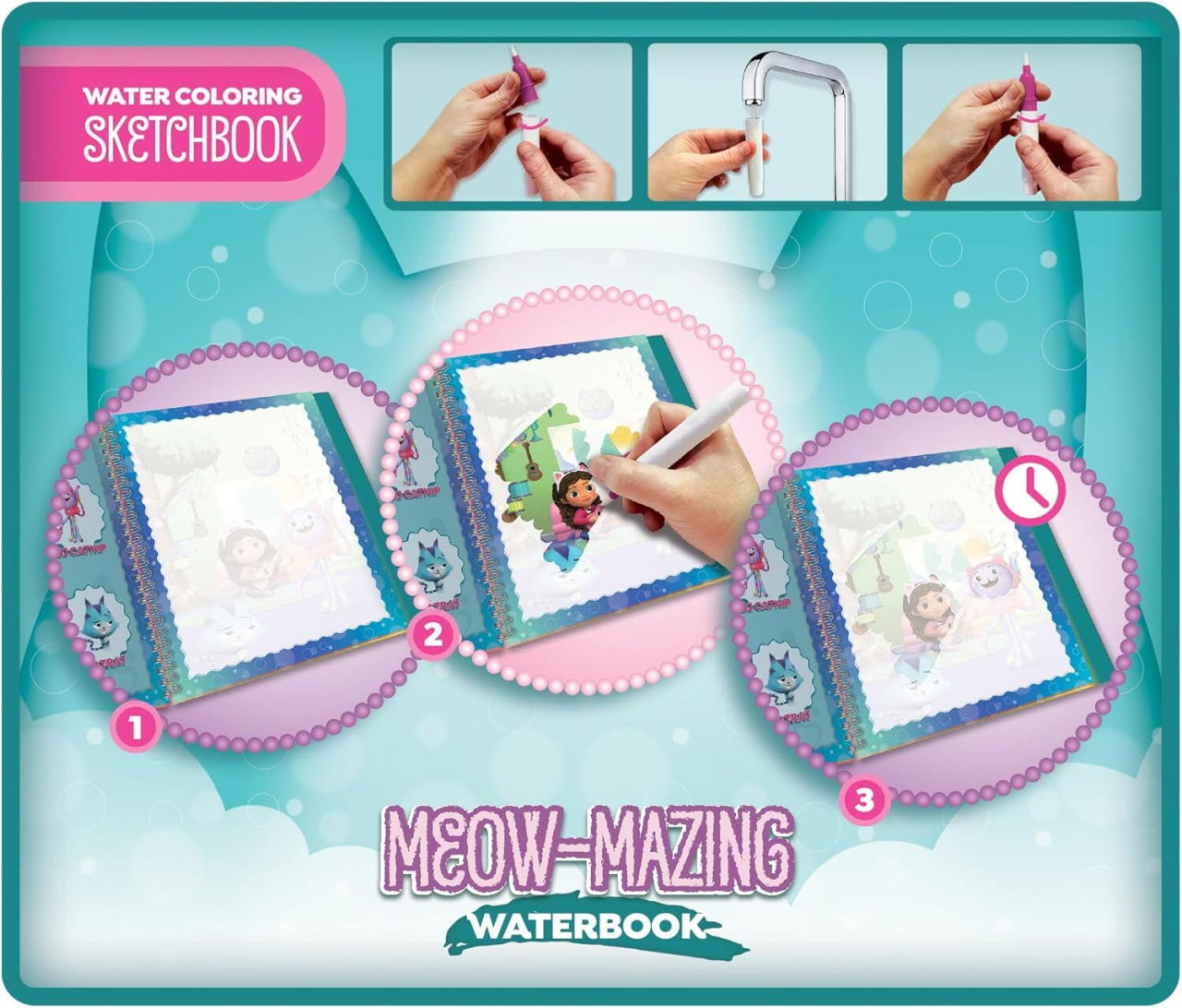Waterbook: Carte de colorat Gabby's Dollhouse & pisicute [3]
