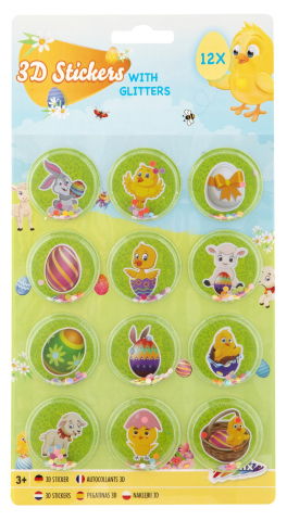 10 - 25 LEI - Abtibilduri 3D cu Paiete - Paste Fericit