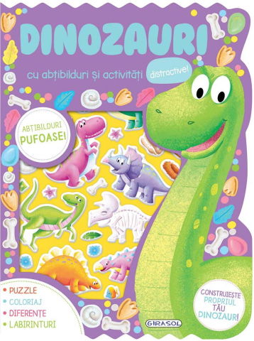 Carti pentru copii - Abtibilduri pufoase - Dinozauri