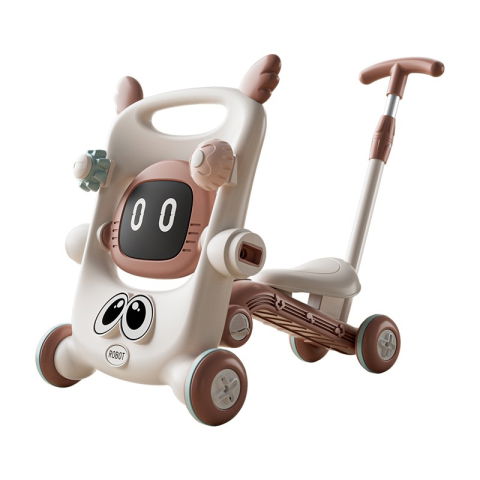 Premergatoare - Antemergator pentru Copii 8 in 1, Flippy, Multifunctional, cu Maner de Impingere Detasabil, Scuter, Trotineta, Scaun Reglabil, Tavita Detasabila, Stabil, Antiderapant, 4 Roti, 56x44x64cm, 9-12 Luni, M