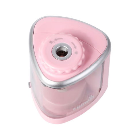 Accesorii Birou si Consumabile - Ascutitoare Electrica Semi-Automata, Flippy, din Plastic, Baterii 2 x AA (neincluse), 6.5 x 6.5 x 7.5 cm, Roz