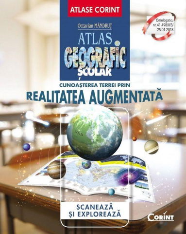Carti pentru copii - Atlas geografic scolar. Cunoasterea Terrei prin realitatea augmentata