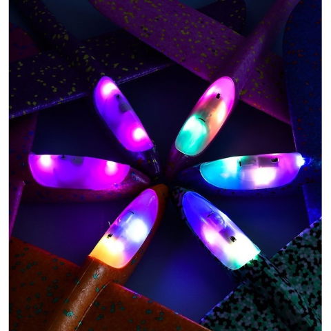 Jucarii Senzoriale, Fidget Toys - Avion planor din polistiren in punga , lungime 47 cm , cu lumina pe varf, Verde , Flippy