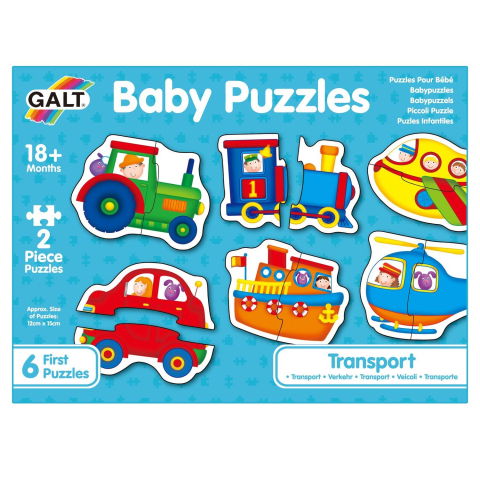 Puzzle-uri clasice - Baby Puzzles: Set de 6 puzzle-uri Transport (2 piese)