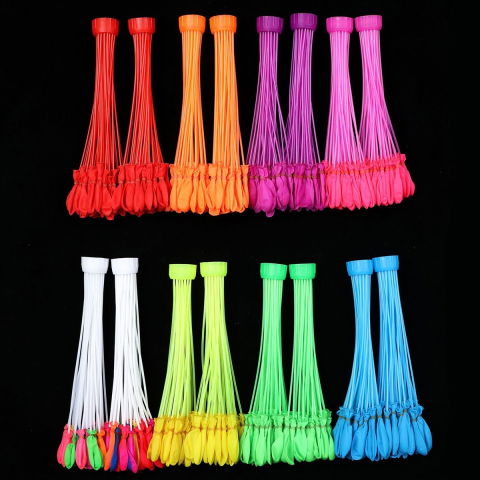 Baloane Latex - Baloane de Apa pentru Distractii, Flippy, Baloane cu Umplere Rapida, Baloane de Lupta cu Apa, 111 bucati, din Emulsie, Multicolor