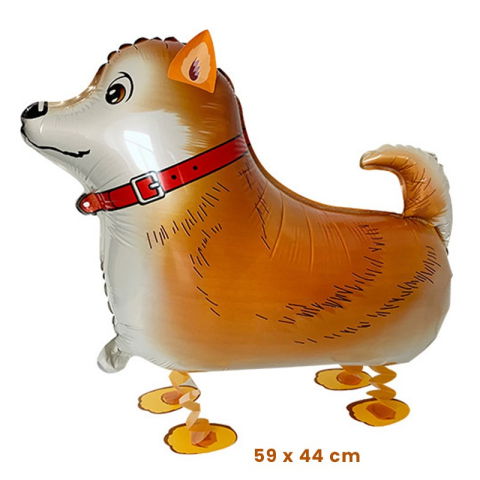 Figurine si Baloane 3D - Balon din Folie Metalizata, Flippy, Figurina Animata, Model Catel, 59x44 cm, Ambalaj Individual, Pai Inclus, Umflare cu Aer sau Heliu, Maro inchis