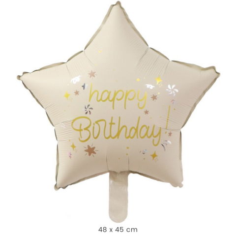 Figurine si Baloane 3D - Balon din Folie Metalizata, Flippy, Figurina Animata, Model Stea, 45 cm, Ambalaj Individual, Pai Inclus, Umflare cu Aer sau Heliu, Bej