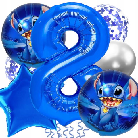 Figurine si Baloane 3D - Balon din Folie Metalizata, Flippy, Figurina Stea, Model Simplu, Tematica Aniversare, 40 cm, Ambalaj Individual, Pai Inclus, Umflare cu Aer sau Heliu, Albastru