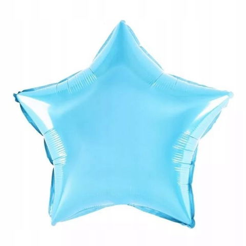 Figurine si Baloane 3D - Balon din Folie Metalizata, Flippy, Figurina Stea, Model Simplu, Tematica Aniversare, 40 cm, Ambalaj Individual, Pai Inclus, Umflare cu Aer sau Heliu, Bleu