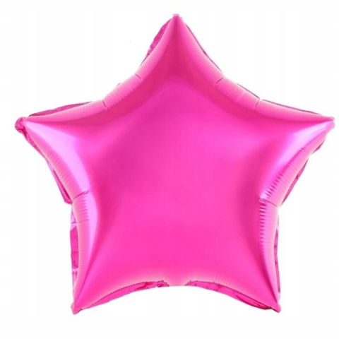 Figurine si Baloane 3D - Balon din Folie Metalizata, Flippy, Figurina Stea, Model Simplu, Tematica Aniversare, 40 cm, Ambalaj Individual, Pai Inclus, Umflare cu Aer sau Heliu, Roz