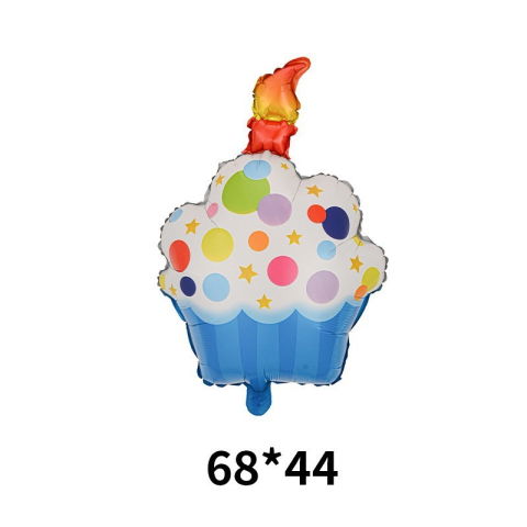 Figurine si Baloane 3D - Balon din Folie Metalizata, Flippy, Figurine Dulciuri, Model 1, Tematica Prajitura Aniversara, 68x44 cm, Ambalaj Individual, Pai Inclus, Umflare cu Aer sau Heliu, Multicolor