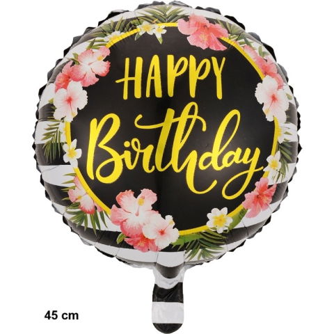 Figurine si Baloane 3D - Balon din Folie Metalizata, Flippy, Figurine, Model 4, Happy Birthday, Tematica Aniversare, 45 cm, Ambalaj Individual, Pai Inclus, Umflare cu Aer sau Heliu, Multicolor