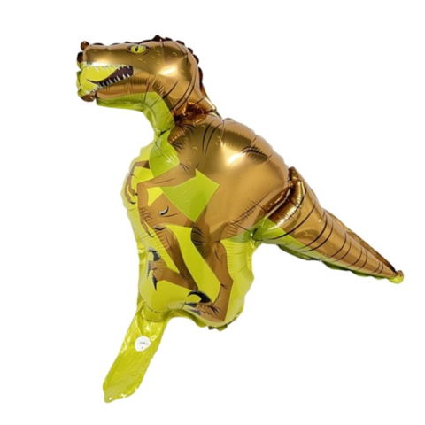 Figurine si Baloane 3D - Balon din Folie Metalizata, Flippy, Mini Figurine Dinozauri, Model Velociraptor, Tematica Aniversare, 48x43 cm, Ambalaj Individual, Pai Inclus, Umflare cu Aer sau Heliu, Multicolor