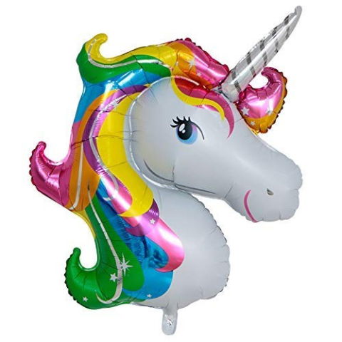 Figurine si Baloane 3D - Balon din Folie Metalizata, Flippy, Mini Figurine, Model Unicorn, Tematica Aniversare, 108x88 cm, Ambalaj Individual, Pai Inclus, Umflare cu Aer sau Heliu, Multicolor