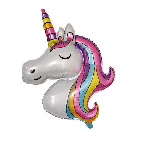Figurine si Baloane 3D - Balon din Folie Metalizata, Flippy, Mini Figurine, Model Unicorn, Tematica Aniversare, 115x76 cm, Ambalaj Individual, Pai Inclus, Umflare cu Aer sau Heliu, Multicolor