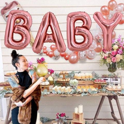 Litere - Balon Folie Metalizata Litera A, Flippy, 80 cm, Umflati cu Heliu sau Aer, Ambalaj Individual, Pai inclus, Rose Gold