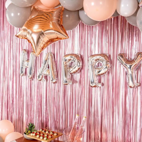 Litere - Balon Folie Metalizata Litera H, Flippy, 80 cm, Umflati cu Heliu sau Aer, Ambalaj Individual, Pai inclus, Argintiu