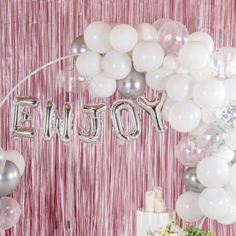 Litere - Balon Folie Metalizata Litera J, Flippy, 80 cm, Umflati cu Heliu sau Aer, Ambalaj Individual, Pai inclus, Argintiu