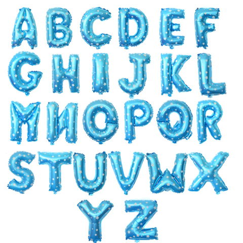 Litere - Balon Folie Metalizata Litera N, Flippy, 40 cm, Cu Imprimeu Stelute, Umflati cu Heliu sau Aer, Ambalaj Individual, Pai inclus, Albastru