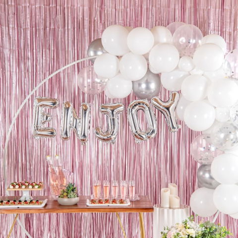 Litere - Balon Folie Metalizata Litera N, Flippy, 80 cm, Umflati cu Heliu sau Aer, Ambalaj Individual, Pai inclus, Argintiu