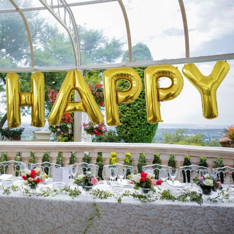 Litere - Balon Folie Metalizata Litera P, Flippy, 80 cm, Umflati cu Heliu sau Aer, Ambalaj Individual, Pai inclus, Auriu