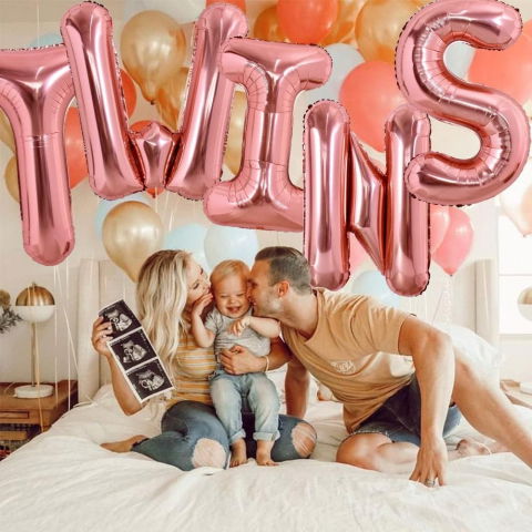 Litere - Balon Folie Metalizata Litera S, Flippy, 100 cm, Umflati cu Heliu sau Aer, Ambalaj Individual, Pai inclus, Rose Gold