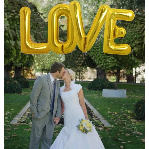 Litere - Balon Folie Metalizata Litera V, Flippy, 80 cm, Umflati cu Heliu sau Aer, Ambalaj Individual, Pai inclus, Auriu