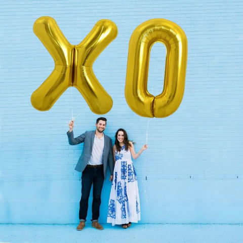 Litere - Balon Folie Metalizata Litera X, Flippy, 80 cm, Umflati cu Heliu sau Aer, Ambalaj Individual, Pai inclus, Auriu