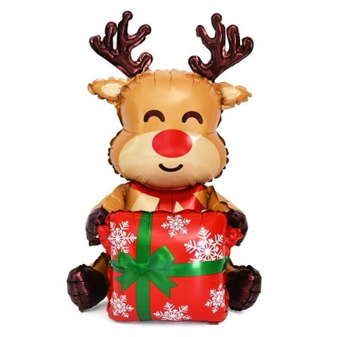 Baloane Folie - Balon Ren, Flippy, din Folie de Aluminiu, 149x115 cm, Maro