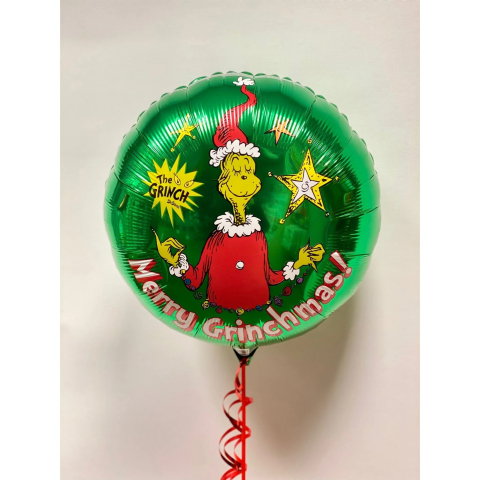 Best deals - Balon Rotund, Flippy, din Folie de Aluminiu, Tema Craciun, Model Grinch, 44x53 cm, Verde