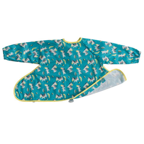 Accesorii hranire - Baveta cu maneci si ventuze - Zebre vesele