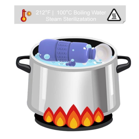 Articole pentru baie - Bideu Portabil pentru Igiena Intima, Flippy, pentru Postpartum/ Postoperator, 450 mL, cu Capac si Husa Galbena, 29.5x7 cm, Culoare Recipient Mov