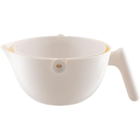 50 - 100 LEI - Bol cu Doua Straturi, Flippy, pentru Fructe, Legume, cu Cos de Scurgere a Apei, 2L, din ABS+PP, 29.9 x 22.5 x 11.8 cm, Alb