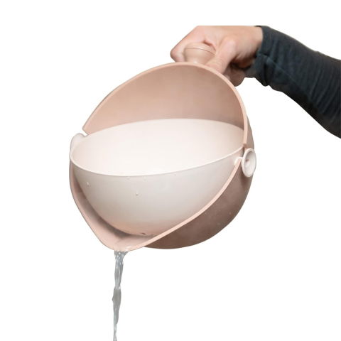 50 - 100 LEI - Bol cu Doua Straturi, Flippy, pentru Fructe, Legume, cu Cos de Scurgere a Apei, 2L, din ABS+PP, 29.9 x 22.5 x 11.8 cm, Maro