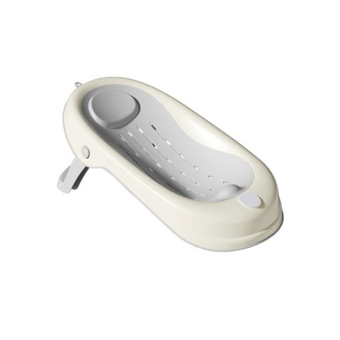 Articole pentru copii - Cada de Baie Pliabila, Flippy, cu Suport, Indicator de Temperatura, 0-8 Ani, din PP+TPR, 45 l Capacitate, 80 x 50 x 23 cm, Gri