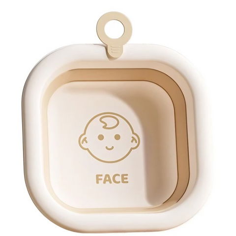 Pentru casa - Cada Pliabila pentru Baie pentru Copii, Flippy, Cadita pentru Bebelusi, Model Patrat pentru Fata, Maro, 30x30x3.5 cm, 3.5 L