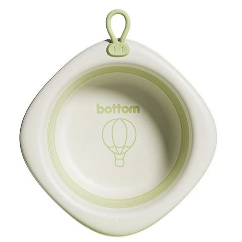 Articole pentru baie - Cada Pliabila pentru Baie pentru Copii, Flippy, Cadita pentru Bebelusi, Model Romb cu Balon, Verde, 31.5x31.5x3.5 cm, 3L