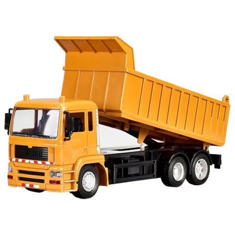 Jucarii pentru copii - Camion Basculanta Jucarie pentru Copii, Flippy, Jucarie Camion Basculanta cu Telecomanda, Jucarie de Constructie, Acumulator cu Incarcare USB, 28 x 13 x 9 cm, Galben