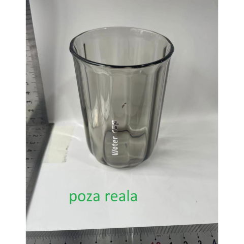 Pentru casa - Cana de Apa pentru Clatit, Flippy, pentru Periuta de Dinti, 200 ml, 10.4 x 7.3 cm, Gri Transparent