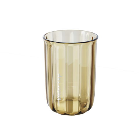 Articole pentru baie - Cana de Apa pentru Clatit, Flippy, pentru Periuta de Dinti, 200 ml, 10.4 x 7.3 cm, Maro Transparent