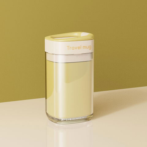 Articole pentru baie - Cana Multifunctionala pentru Voiaj, Flippy, cu Functii de Depozitare si Suport Articole Igiena Dentara, 13 x 6.8 x 6 cm, Galben