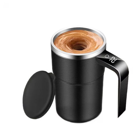 Best deals - Cana Termica, Flippy, Ecran LCD, Auto Amestecare, Afisaj al Temperaturii, Otel Inoxidabil, Tip Termos, Incarcare USB, 13.8 x 8 cm, Negru