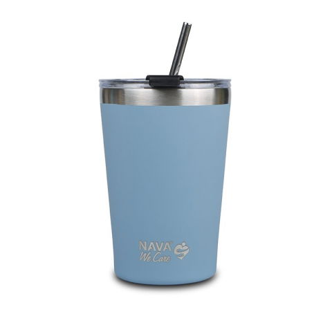 Fara Categorie - Cana termoizolanta cu pai Nava 450ml albastru