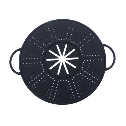 50 - 100 LEI - Capac Sita pentru Tigaie, Flippy, 28 inch, Capac din Silicon pentru Scuregere, Rezistent la Remperaturi ridicate, Anti-Stropire, Deflector de Ulei, Negru